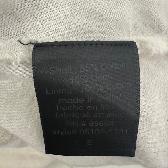 Winsdor Womens Button Striped Spaghetti Strap Cute Skater Beige Mini Dress Small - Picture 10 of 11